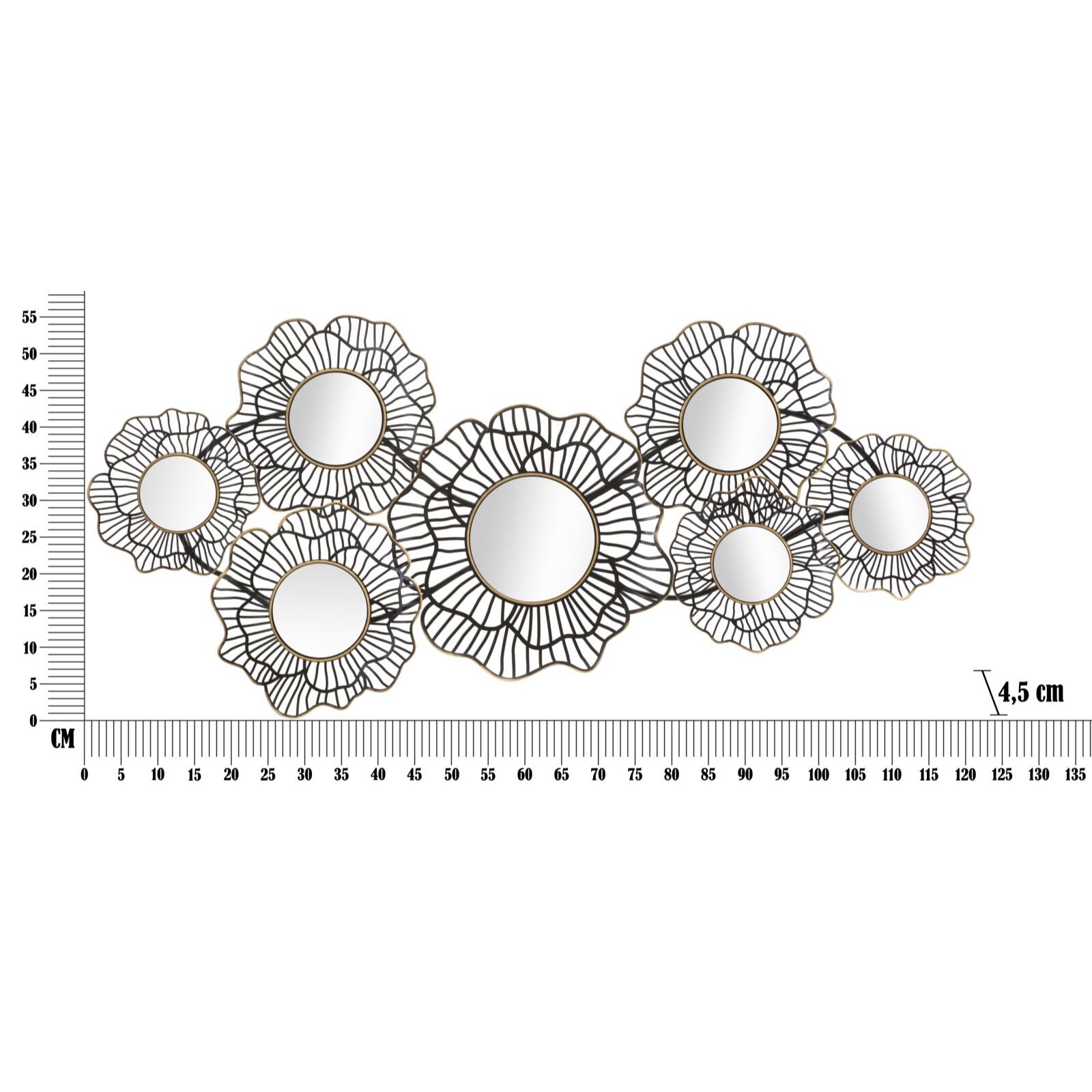 PANNELLO IN FERRO OSAKA C/SPECCHI CM 121x5x56