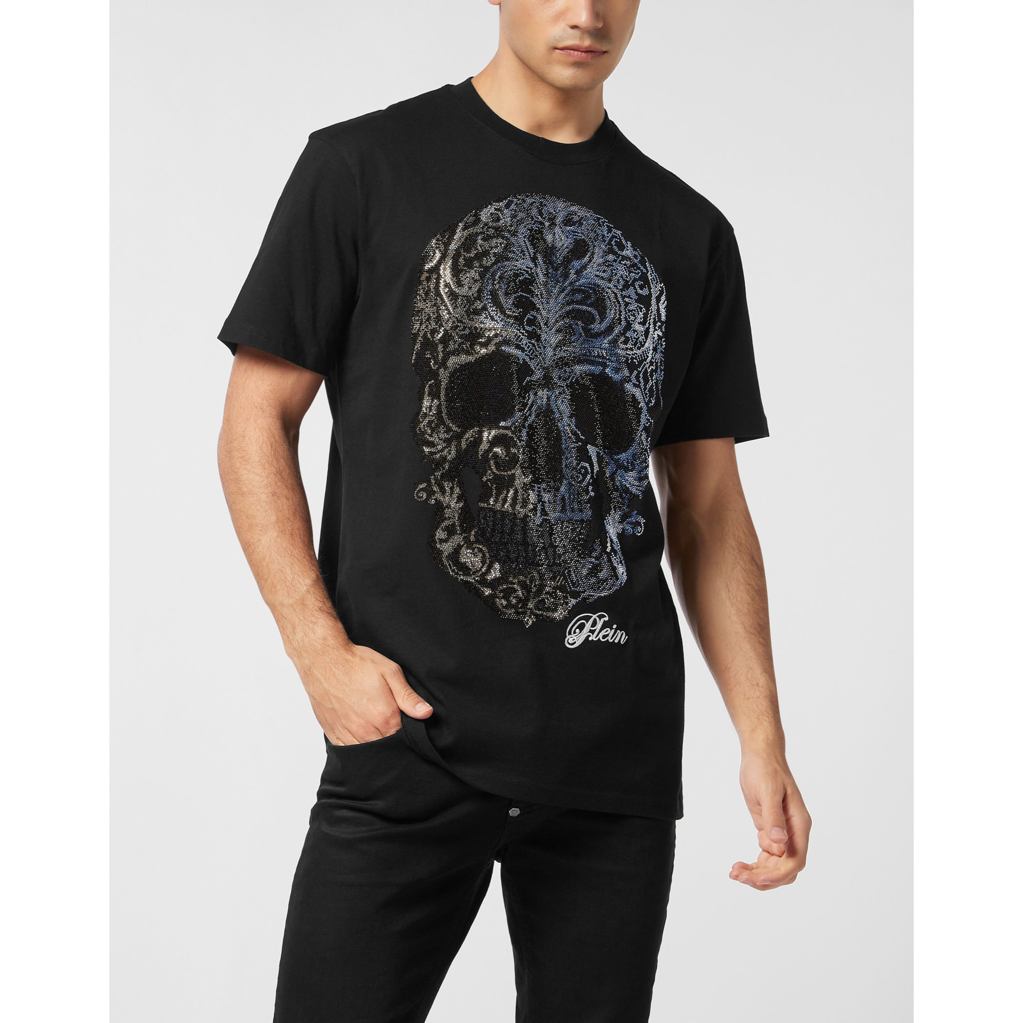 PHILIPP PLEIN Camiseta de cuello redondo y manga corta SKULL