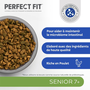 PERFECT FIT 7+ Croquettes Riche en Poulet pour chat senior stérilisé (3x1,4kg)