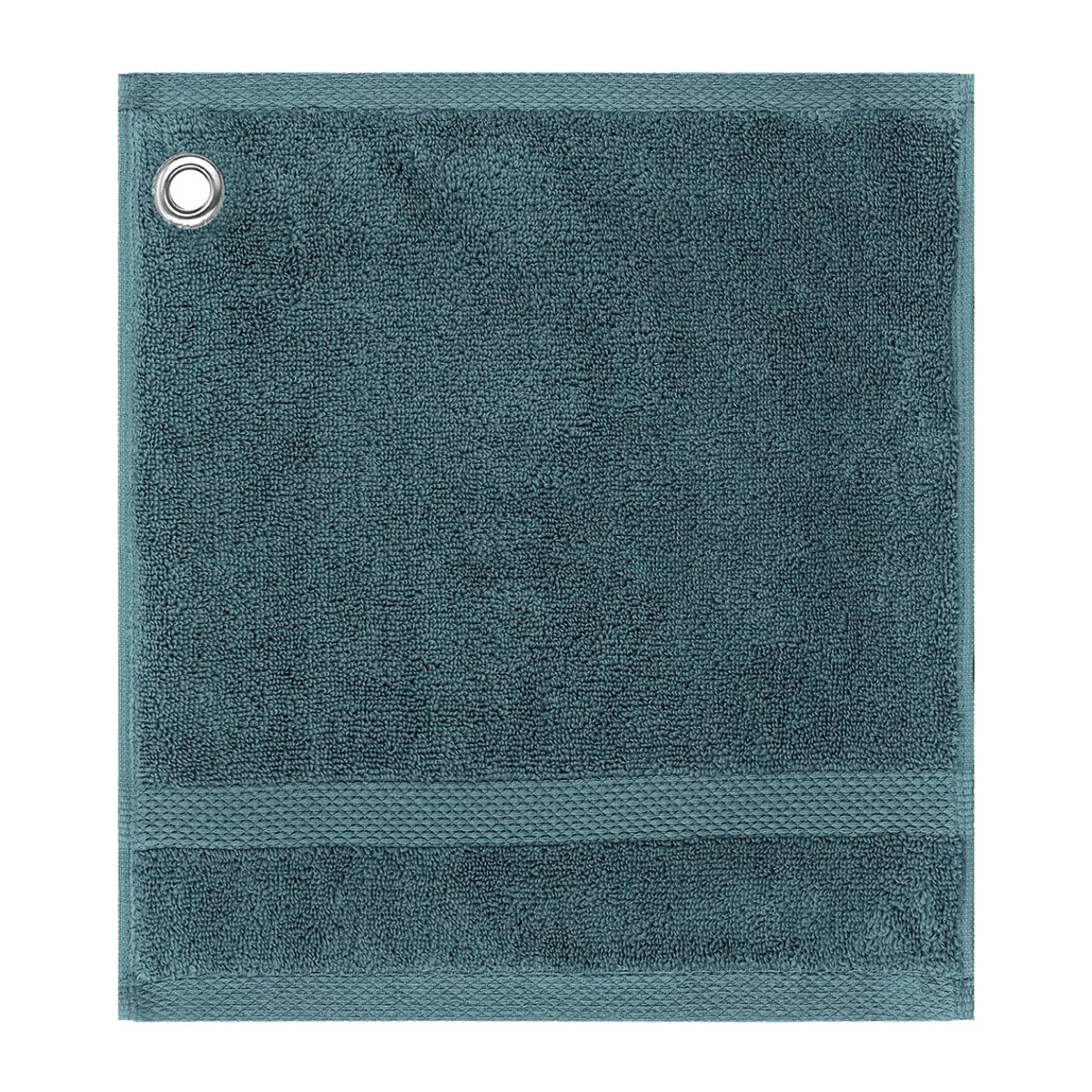 Carre avec oeillet pur coton 550 g/m² uni bleu Elea petrole