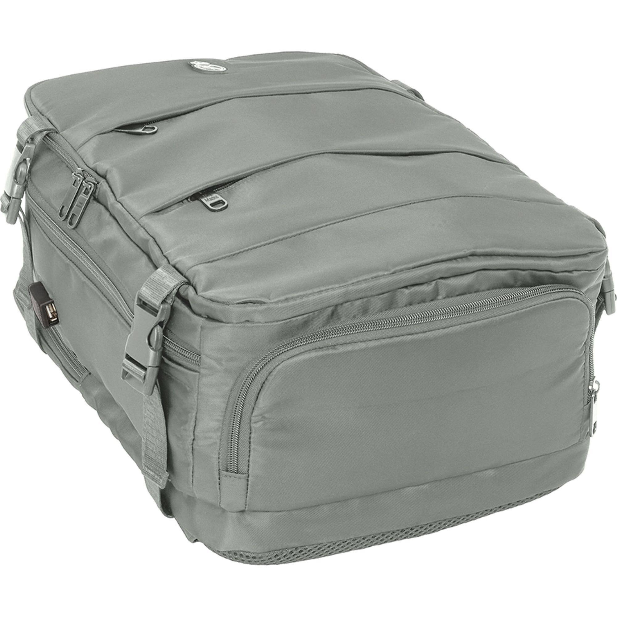 Mochila viaje cabina portatil 15,6 real madrid gris