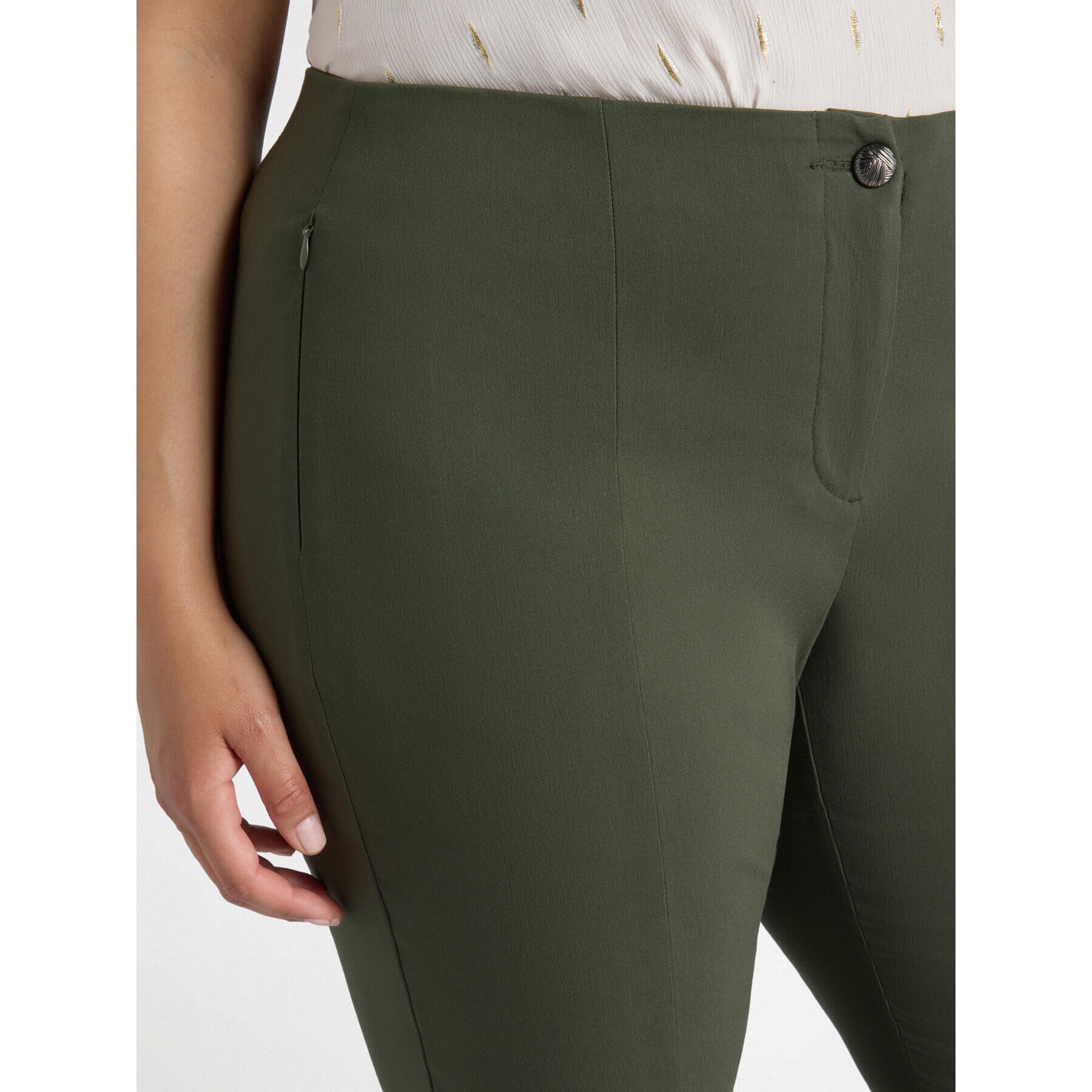 Fiorella Rubino - Pantaloni in viscosa LENZING™ ECOVERO™ - Verde militare