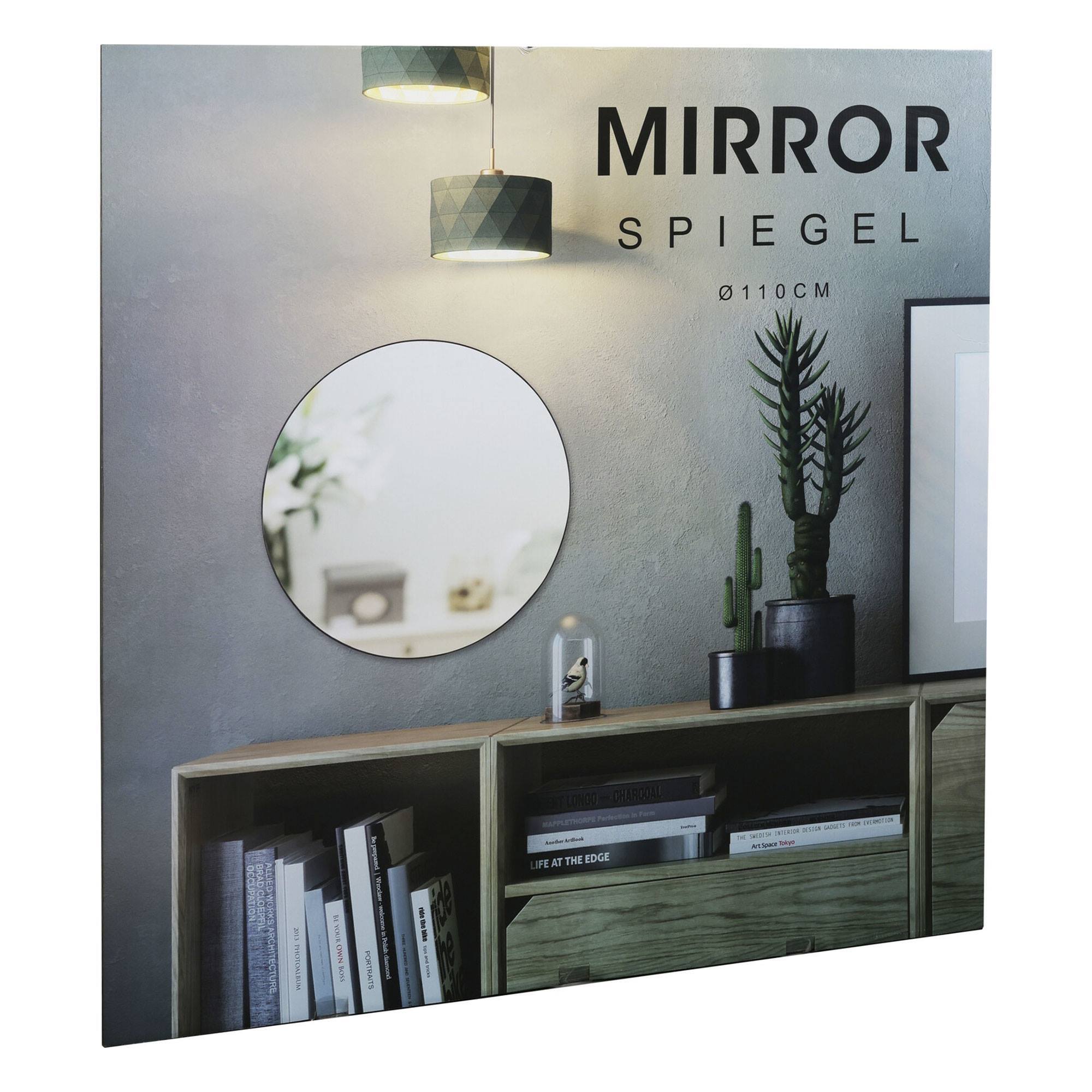 Well home - espejo redondo marco en metal ø110cm
