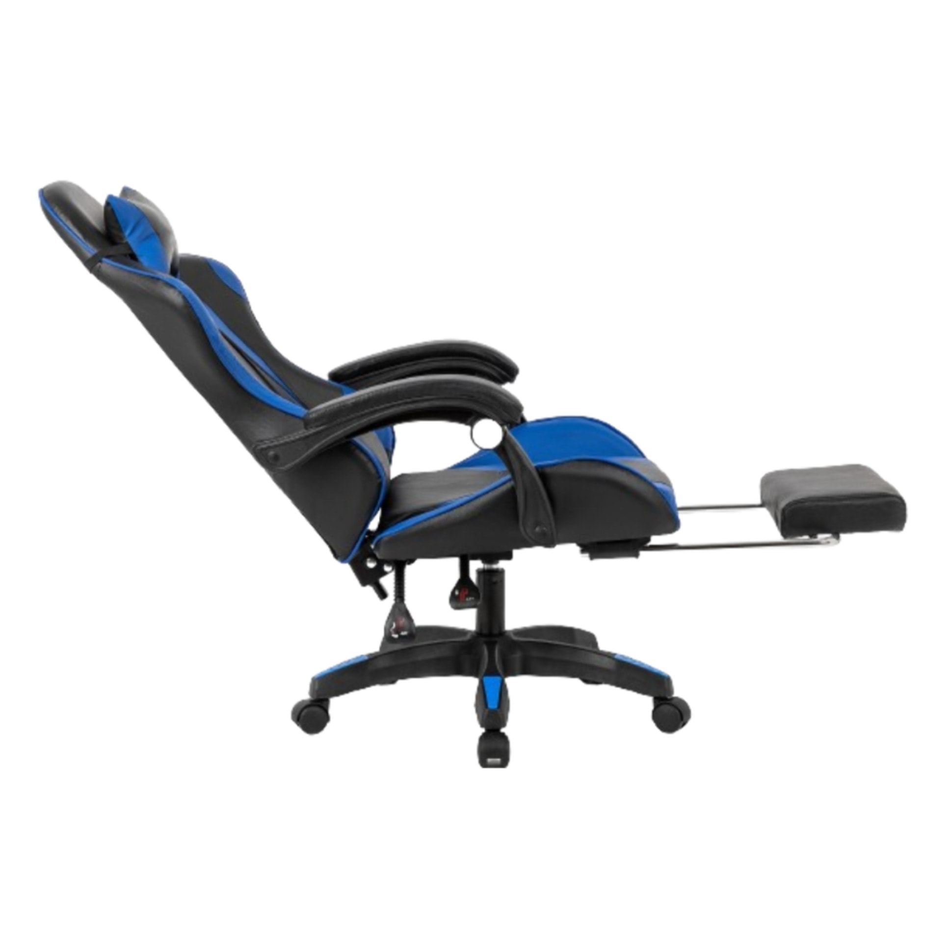 Chaise de gaming massante noir et bleu avec repose pieds GAME