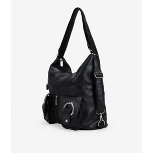 Bolso mochila negro con cremalleras