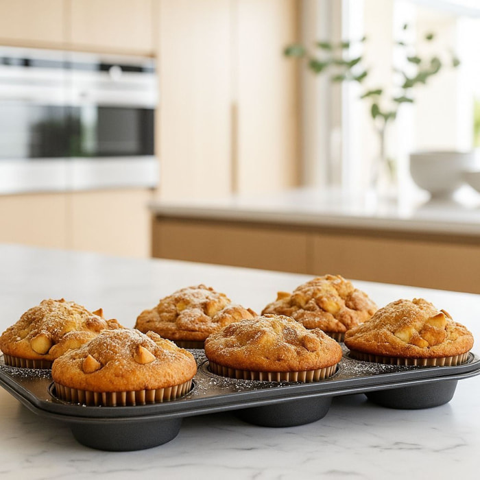 Plaque à 6 muffins en acier carbone AMANDINE
