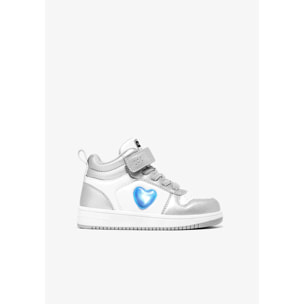 Zapatillas Altas Unisex de Napa con Luces en Plata