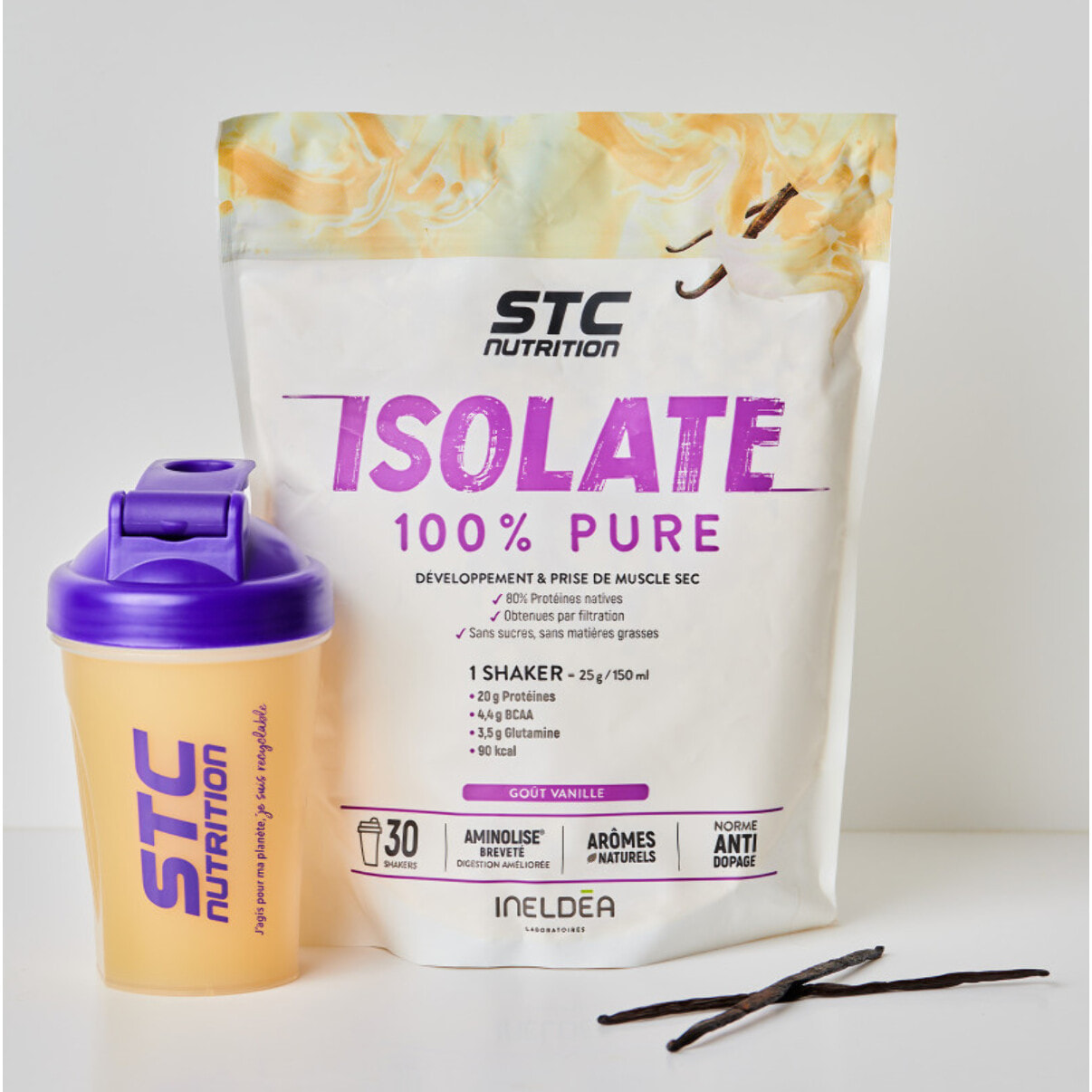 STC NUTRITION - Isolate 100% pure - Spéciale prise de muscle sec - Définition de la masse musculaire - Actif breveté - 30 rations - Avec cuillère doseuse - Marque Française - 750g