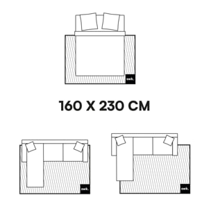 Tapis intérieur shaggy motifs géométriques créme ZAC