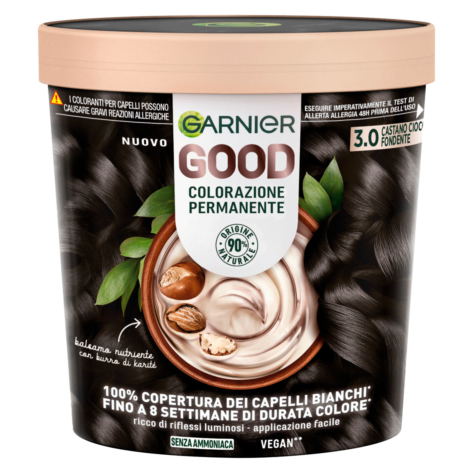 Tinta Capelli 3.0 Castano Cioccolato Fondente Colorazione Permanente Good Senza Ammoniaca con Balsamo Nutriente