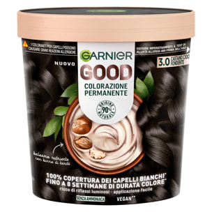 Tinta Capelli 3.0 Castano Cioccolato Fondente Colorazione Permanente Good Senza Ammoniaca con Balsamo Nutriente