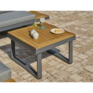 MIYAKO - Salon de jardin 5 places bois d'acacia et aluminium