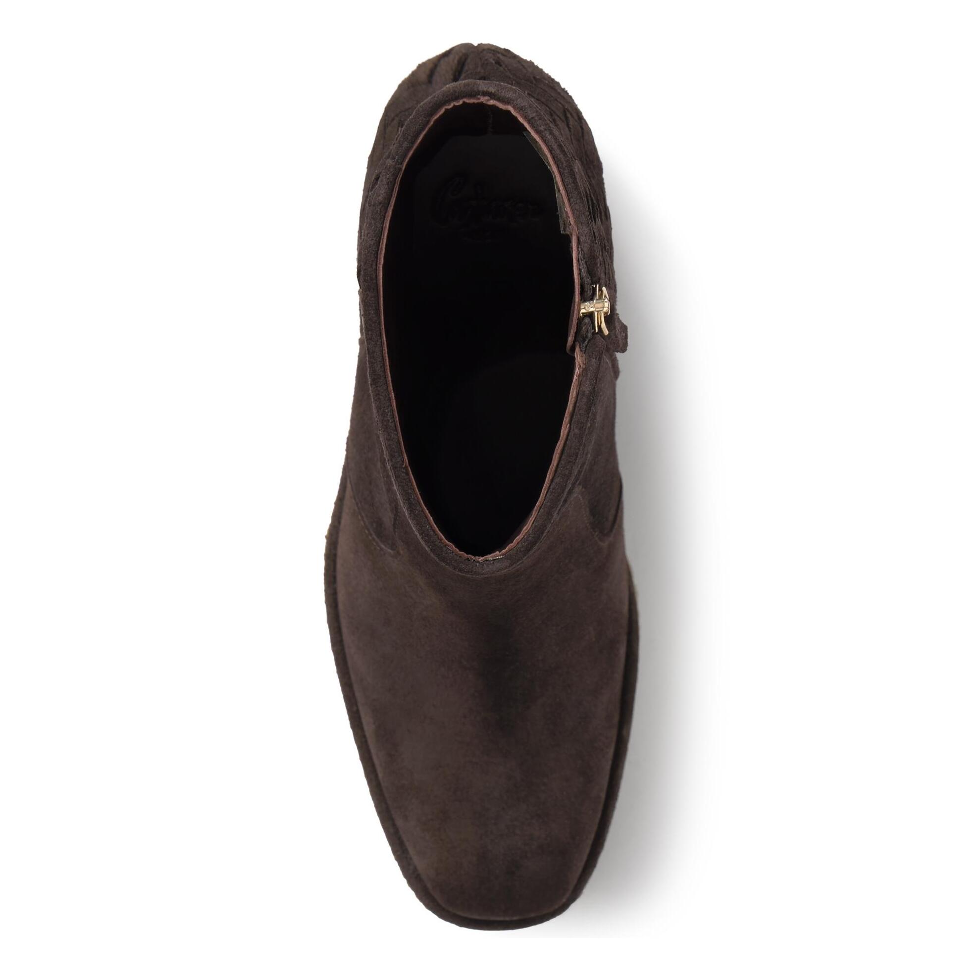 Botín de cuña Brelia en serraje con intrcciato y cierre de cremallera