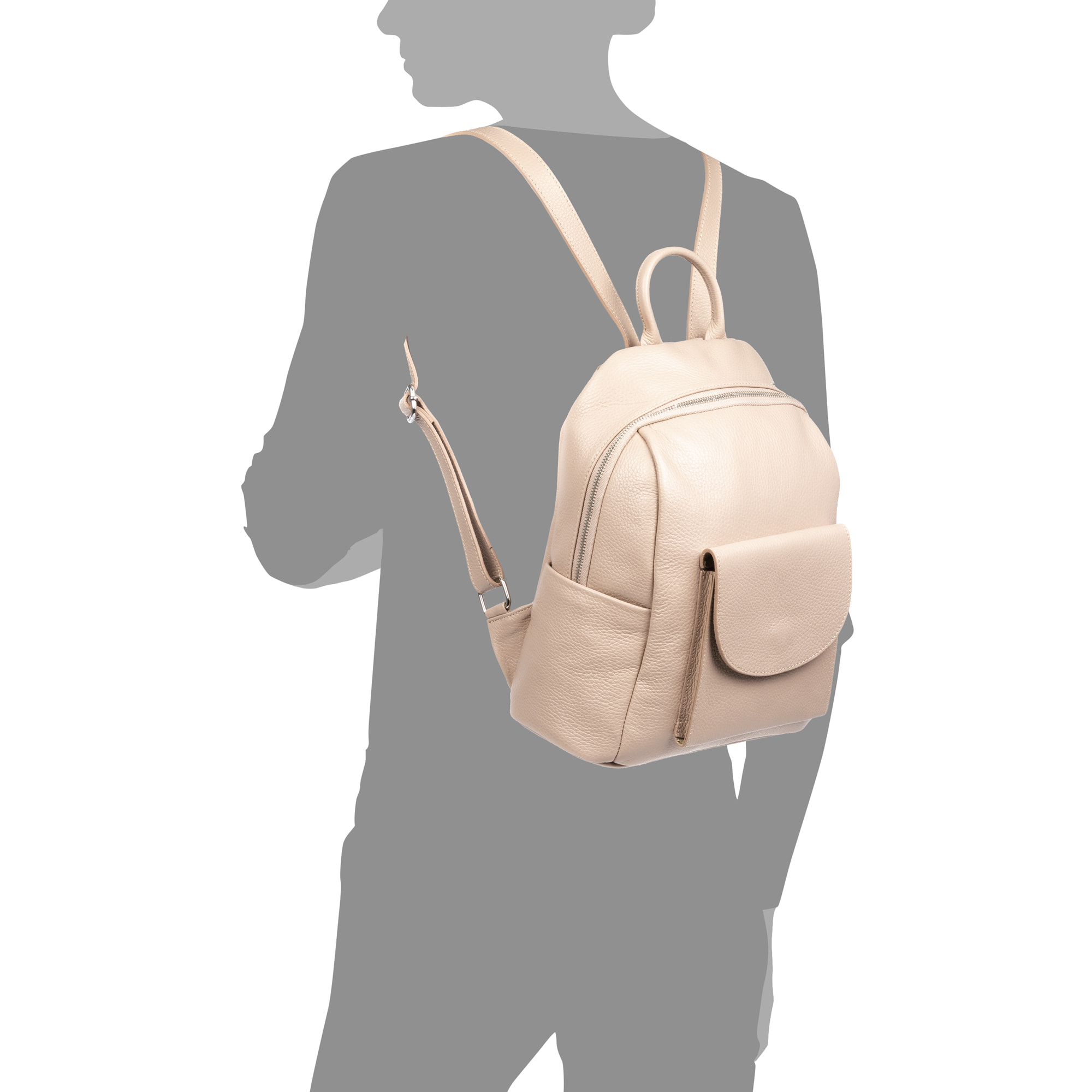 Albinea bolso mochila de mujer. Piel auténtica acabado Dollaro.