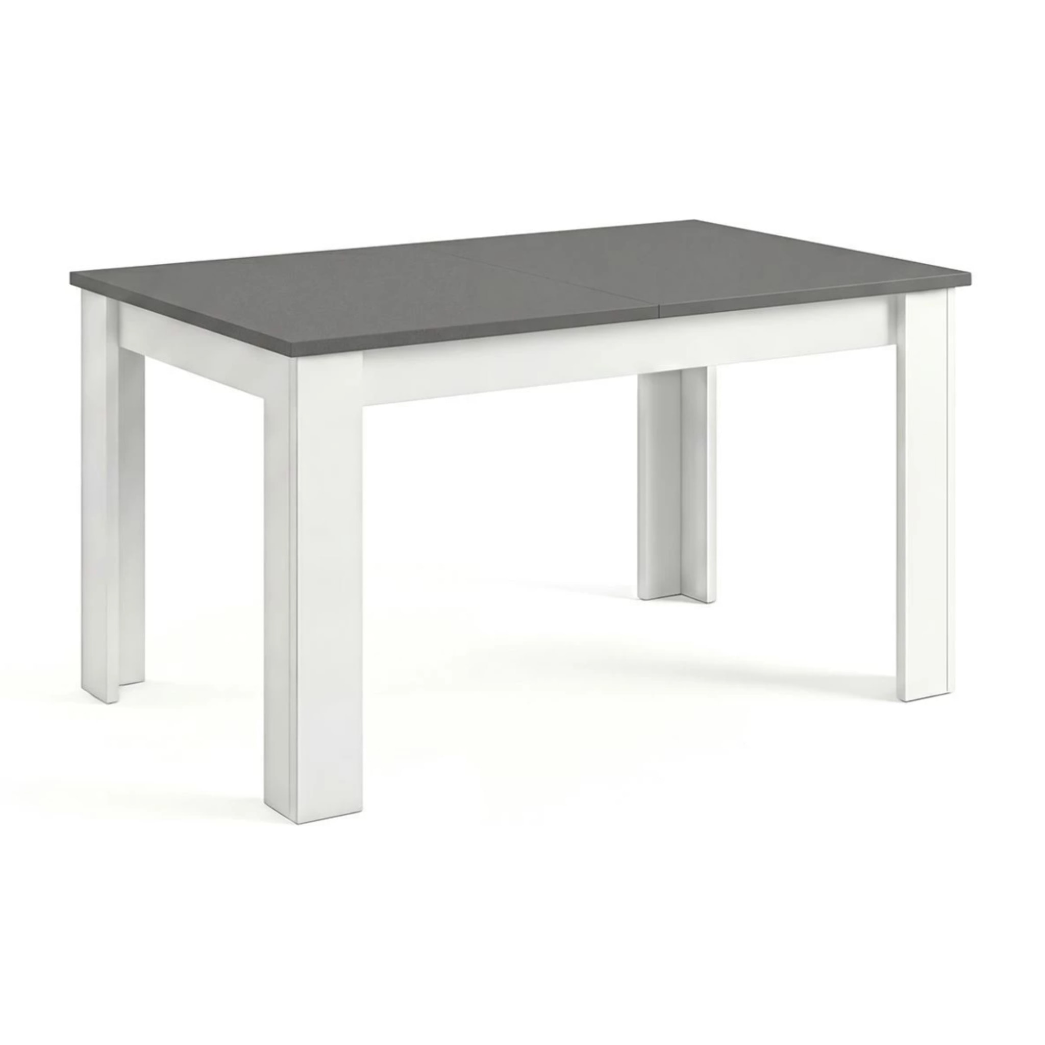Mesa de comedor extensible en blanco mate y gris grafito 140-190x90 cm Sira Blanco Artik (Blanco Mate) - Gris Grafito
