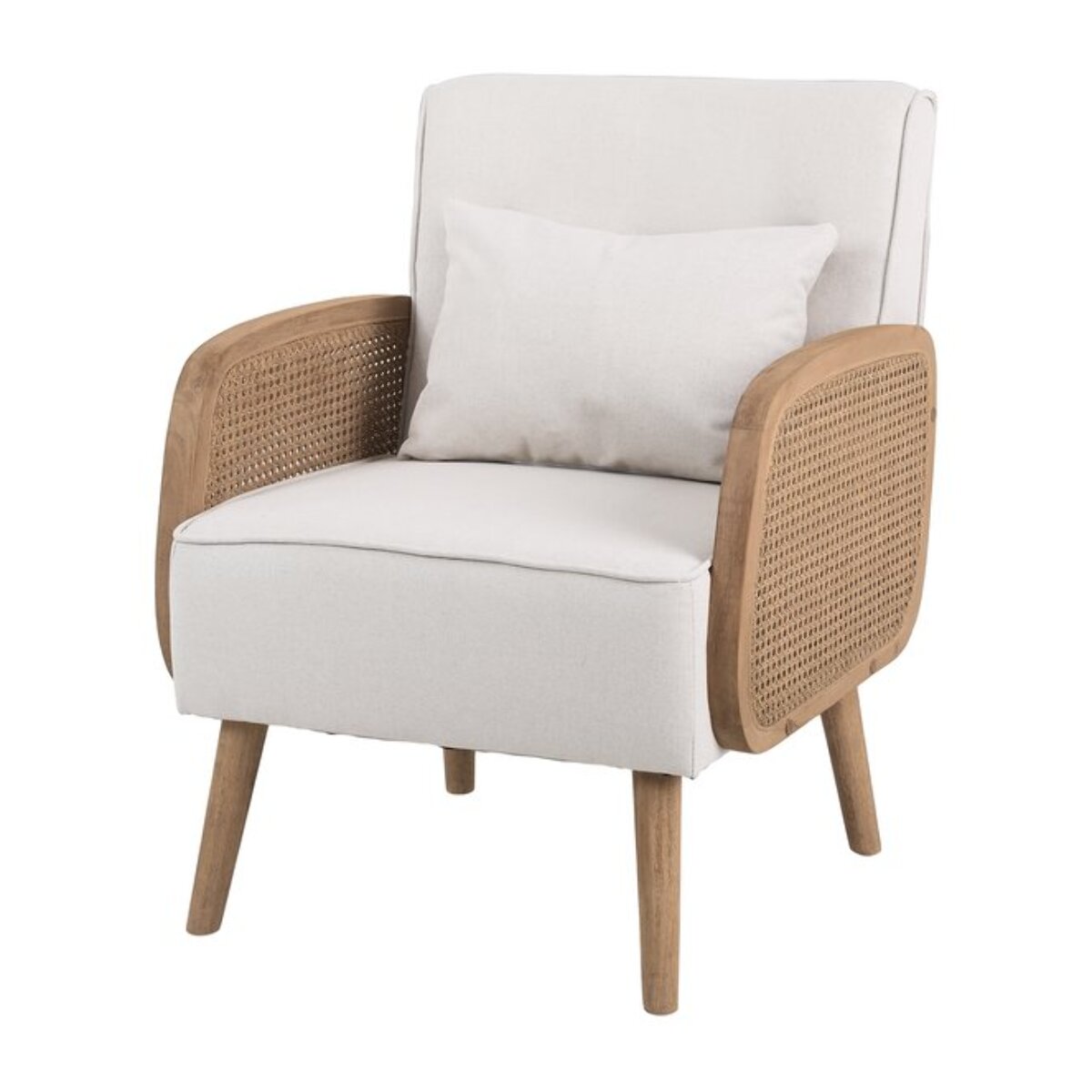 Fauteuil Corfu -textile et mousse pu-couleur naturel/beige 57 x 83 x 55 cm