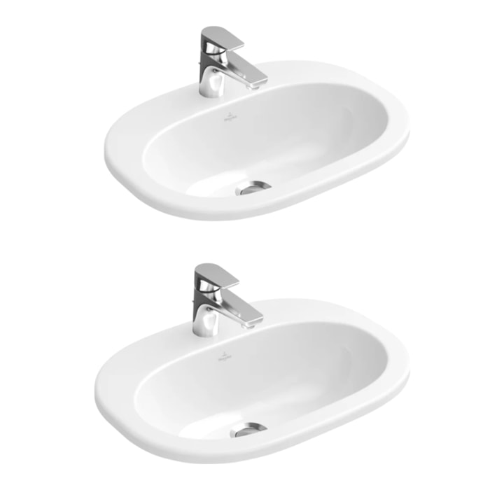 Lot de deux vasques à encastrer O.Novo Blanc CeramicPlus