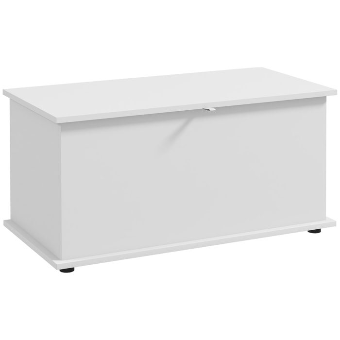 Coffre malle de rangement coffre à jouets dim. 80L x 40l x 40H cm panneaux particules blanc