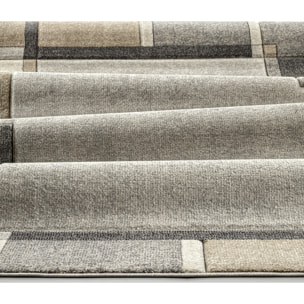Tappeto Stile Moderno Geometrico Grigio-Beige