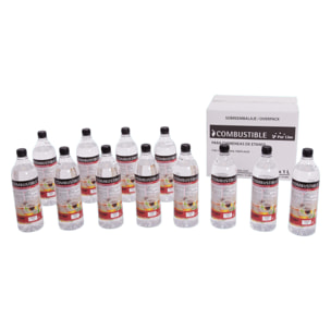 Combustible Etanol de origen natural aroma neutro. Caja 12 Botellas 1L LIQ-12B PURLINE