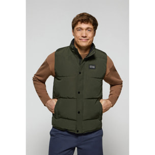 Gilet verde trapuntato con toppa in gomma Polo Club