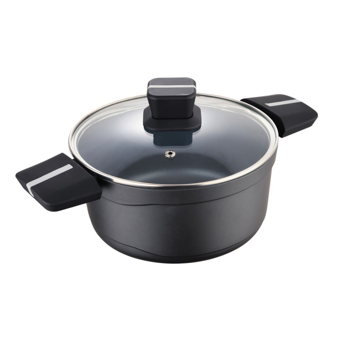Cacerola 24x12cm alu fundido ind c/tapa bistro grey