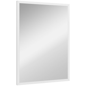 Miroir mural rectangulaire dim. 50L x 70H cm cadre MDF blanc