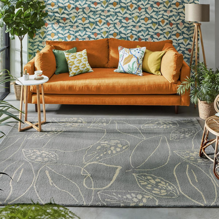 Tapis salon et chambre fait à la main en laine motif floral CHICDOUE