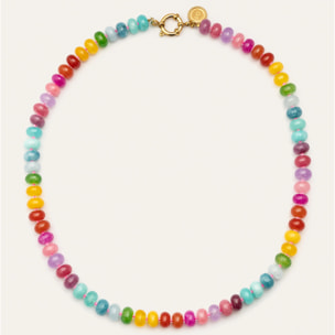 Collar Bloom Stones Acero Baño Oro