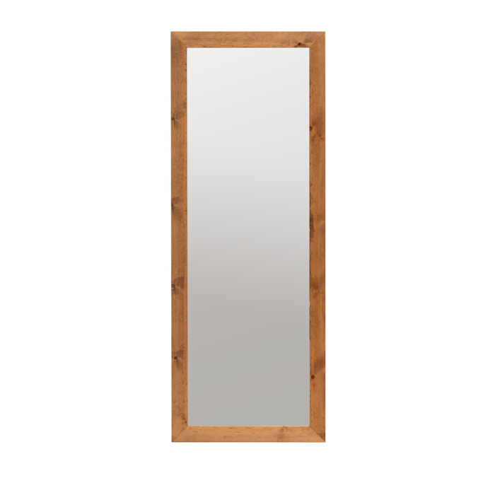Espejo rectangular de madera de pino en tono natural de 60x160cm Alto: 160 Largo: 60 Ancho: 2