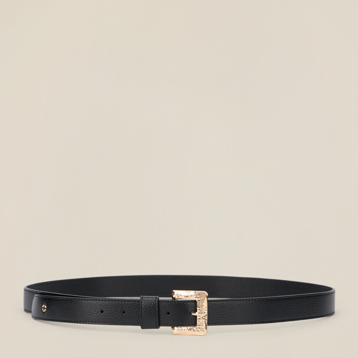 Oltre - Cintura con fibbia dorata - Nero