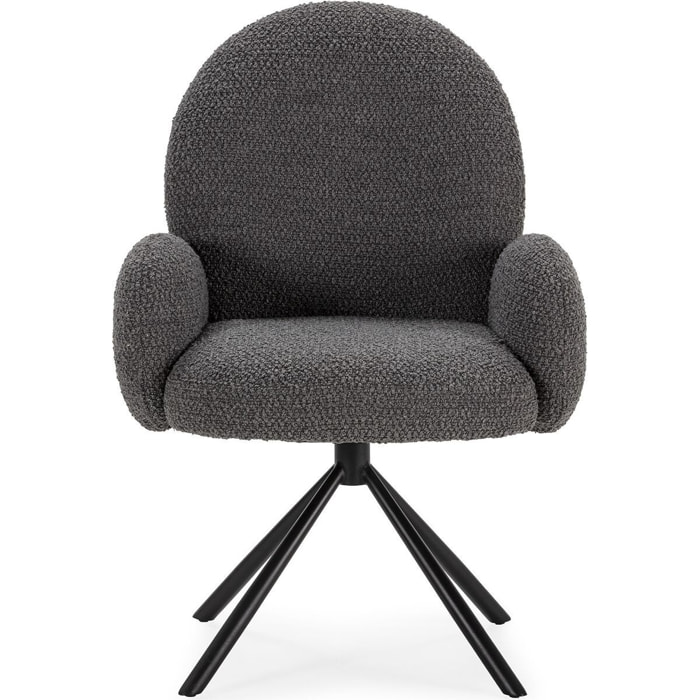 Fauteuil pivotant en tissu bouclé - OPALINE