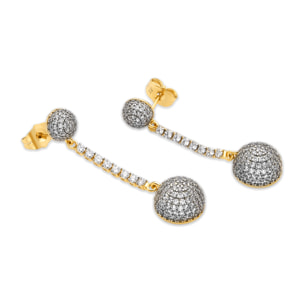 Pendientes con Circonita Brillante acabado oro 18k