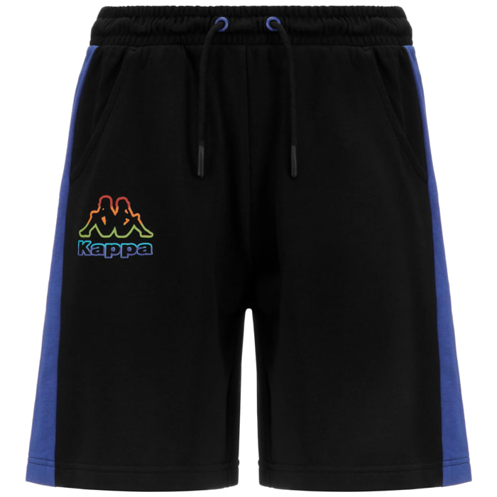 Pantaloni Corti Kappa Uomo Logo Friglo Nero