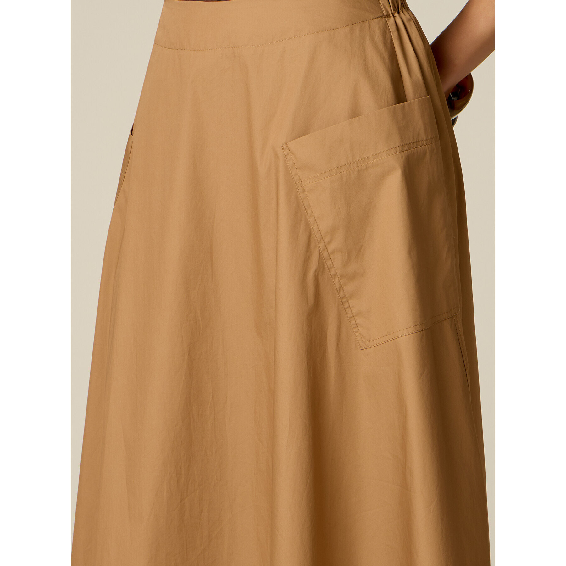 Oltre - Gonna svasata in popeline - Beige