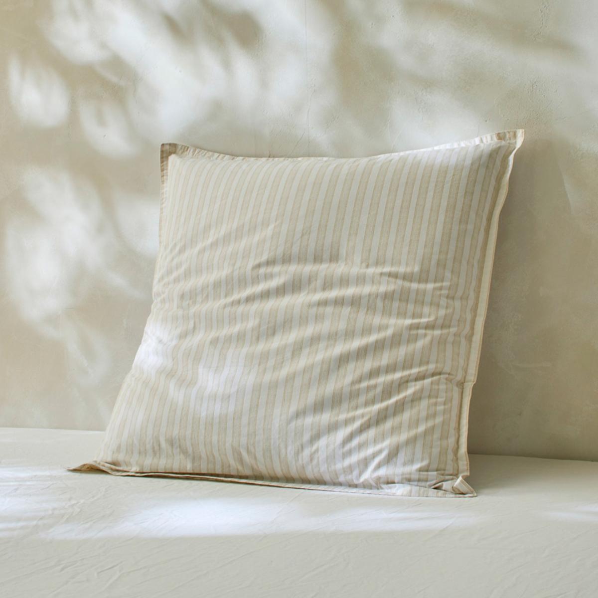 2 taies d'oreiller en 100% percale de coton organic KERALA sable