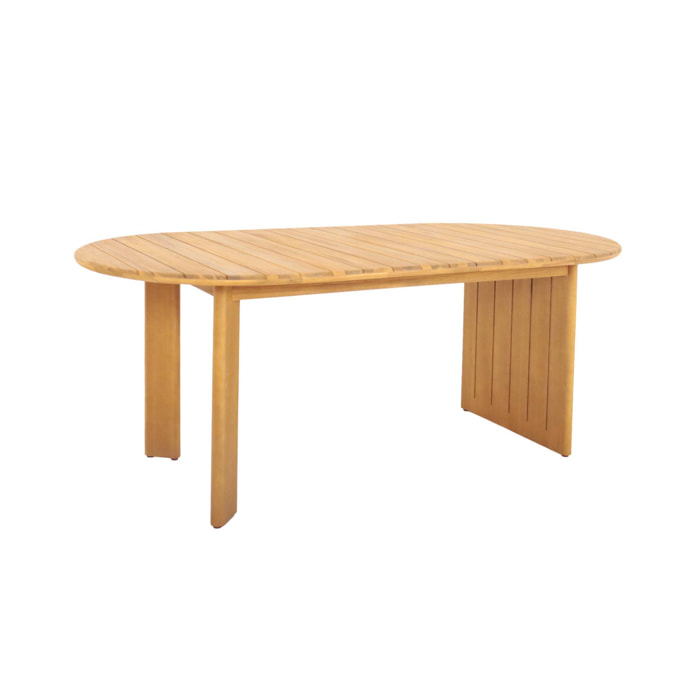 Table de jardin ovale bois d'acacia 6 places BOSCA