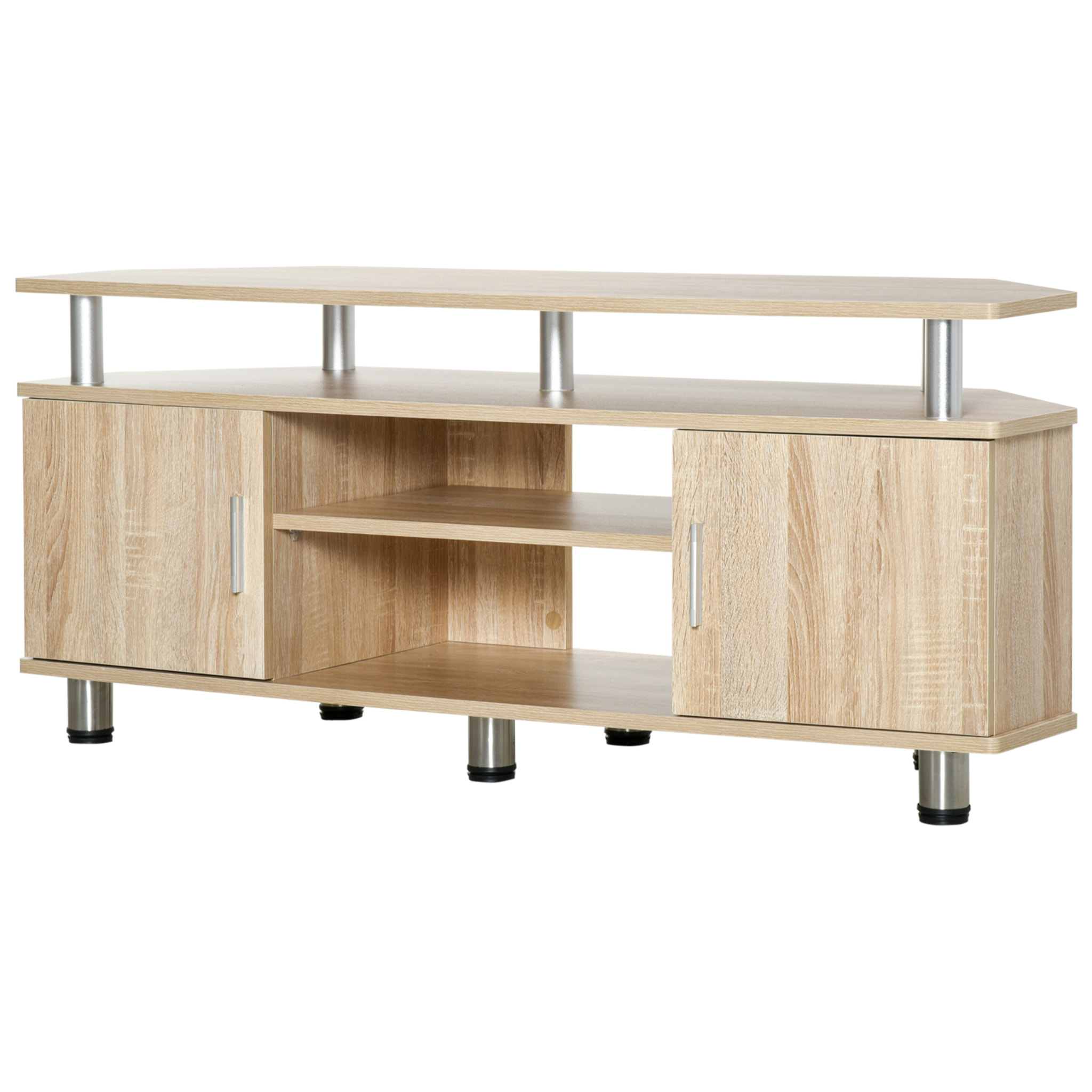 Soporte de TV con Estantes Puertas de 120x39,5x52cm Roble