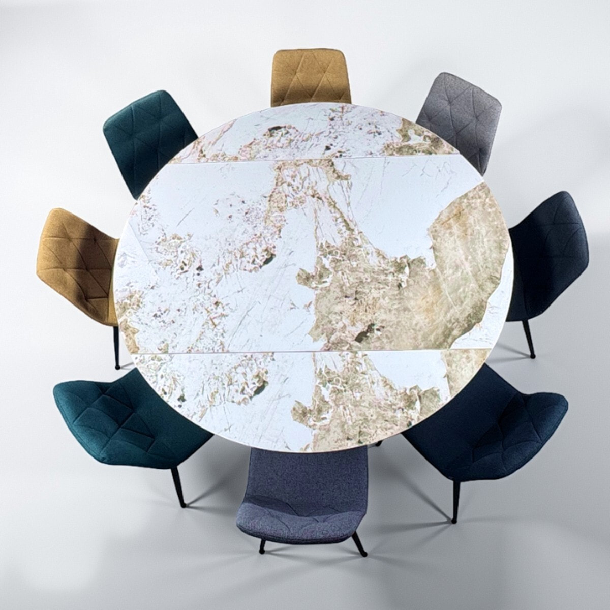 Tomasucci Table extensible rectangulaire/ronde FACT ONICE MARBRE - GRIS