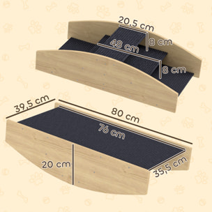Bascule chien agility réversible escalier 2 en 1 bois