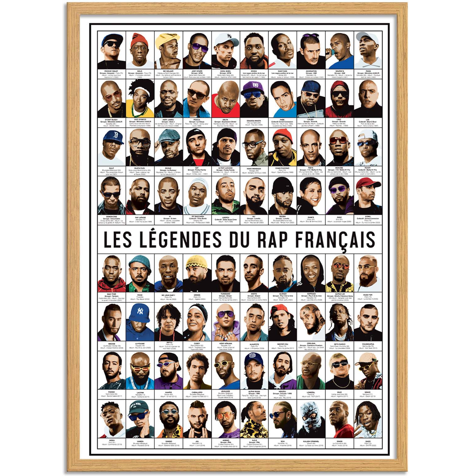 Affiche - Les légendes du rap français - Olivier Bourdereau