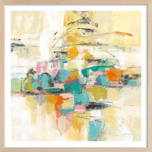 Poster Peinture sur soie Affiche + cadre en bois - Chêne