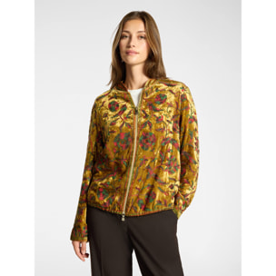 Elena Mirò - Chaqueta desestructurada de terciopelo bordada - Amarillo