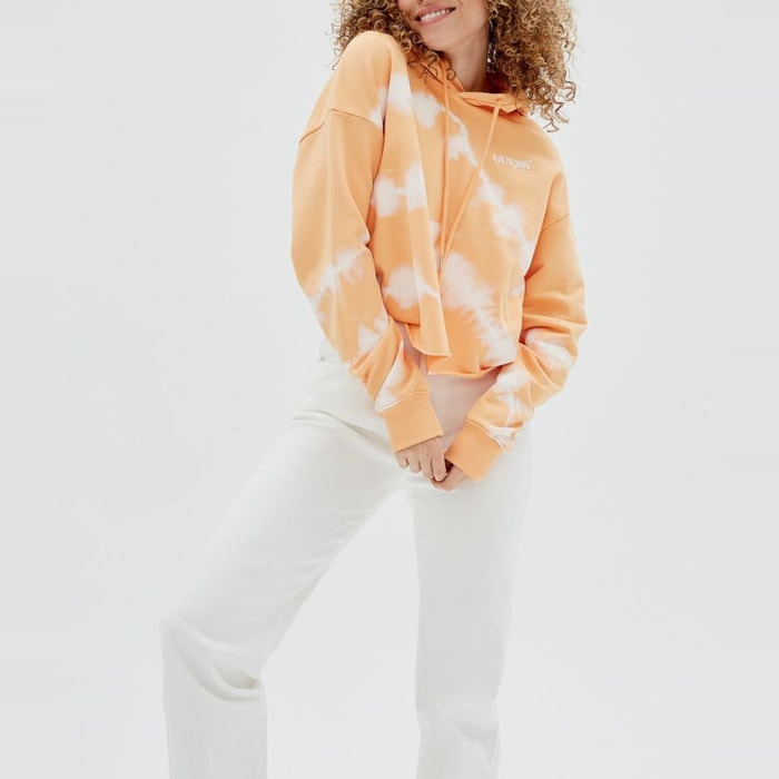 GUESS Originals - Sweat à capuche Abby - 100% coton - tie-and-dye - orange