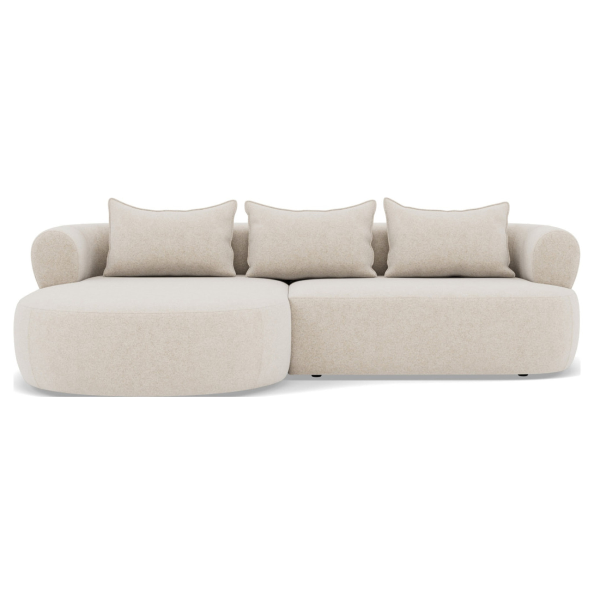 Angela - canapé d'angle gauche 4 places en velours texturé - Beige