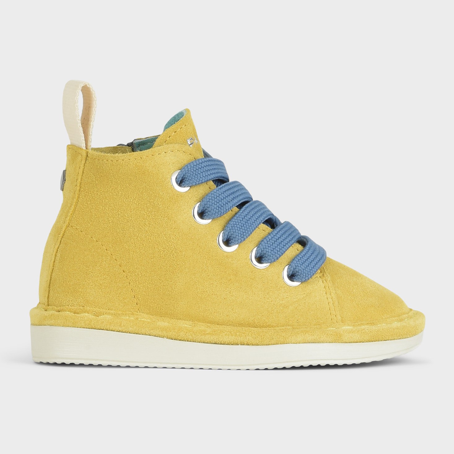 POLACCHINO P01 RAGAZZO IN SUEDE GIALLO-BLU DENIM