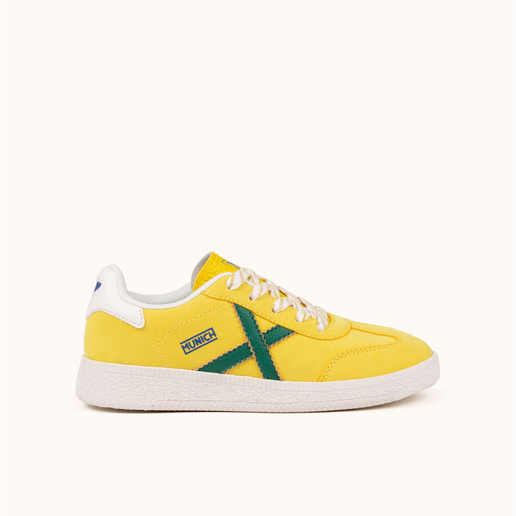 Zapatillas Infantiles Amarillas con Cordones y Detalles en Verde MUNICH MINI BARRU 21