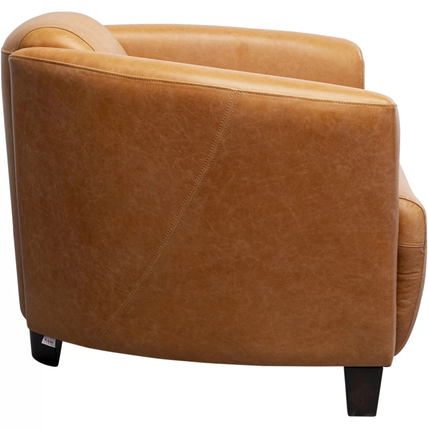 Fauteuil Cigar Lounge cuir marron clair Kare Design