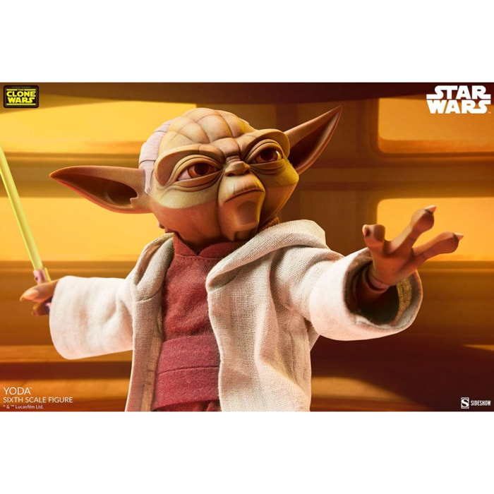 Star Wars The Clone Wars Action Figura 1/6 Yoda 14 Cm Sideshow Collectibles