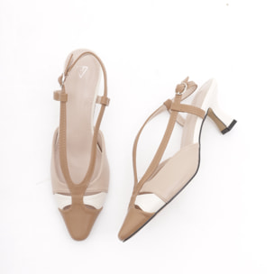 SLINGBACK MULTICOLORE CHOCOLA' KAKHI